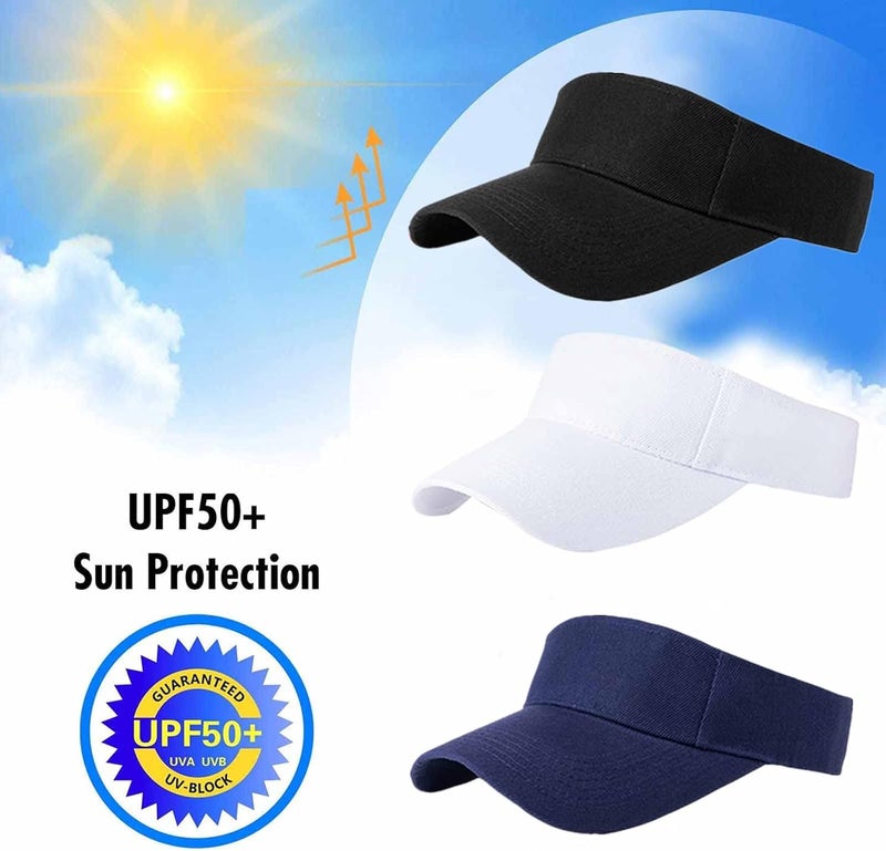 AZJ Store Sun Visor Hats for Women Men Adjustable UV Protection Outdoor Sports Golf Running Sun Caps - Image 4